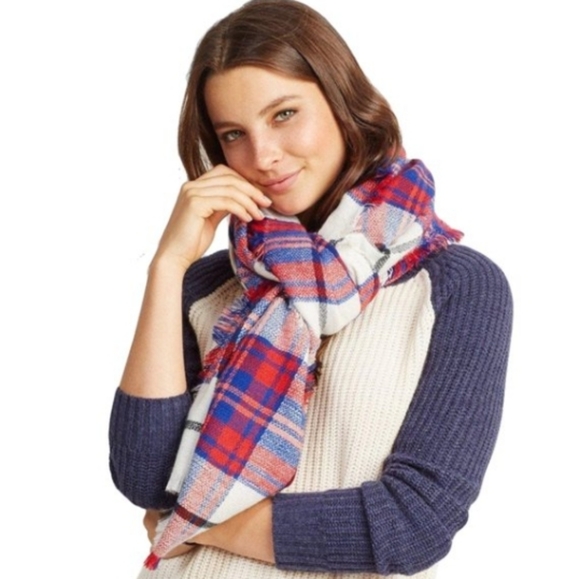 Aeropostale NWT plaid fringe blanket scarf - Picture 2 of 15